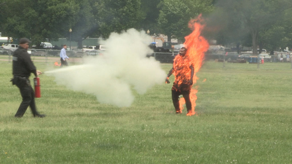 Man Set Himself On Fire Outside The White House Footage United States